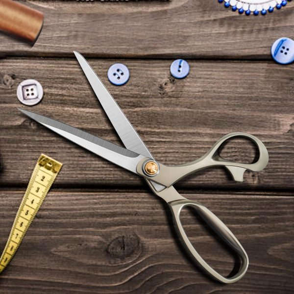 9.5 Inch Sewing Scissors,Heavy Duty Tailor Scissors Shears Ultra Sharp Fabric Scissor Comfort Grip Household Scissor for Cutting Fabric, Leather Raw Materials（Silver） - Image 7