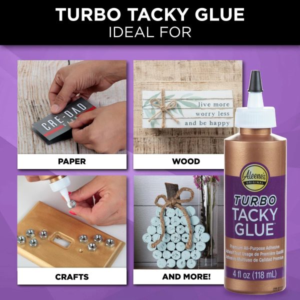 Aleene's Turbo Tacky Glue, 4 FL OZ - 3 Pack, Multi - Image 6