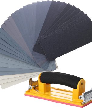 Bates- Sand Paper with 1 Handle, 36 Pack, Sandpaper, Sandpaper Assortment, Sand Paper Variety
