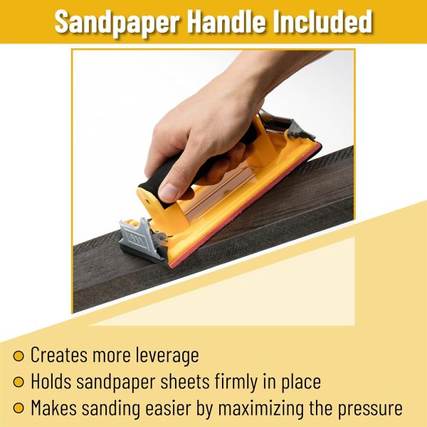 Bates- Sand Paper with 1 Handle, 36 Pack, Sandpaper, Sandpaper Assortment, Sand Paper Variety - Image 7