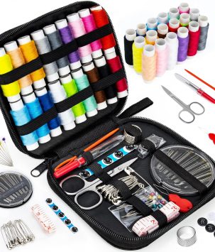 OKOMER Sewing Kit, Sewing Kit for Adults, Needle and Thread Kit, Travel Sewing Supplies, Small Mini, Basic, Beginner, Contains Sewing Needles, Sewing Thread etc(M)