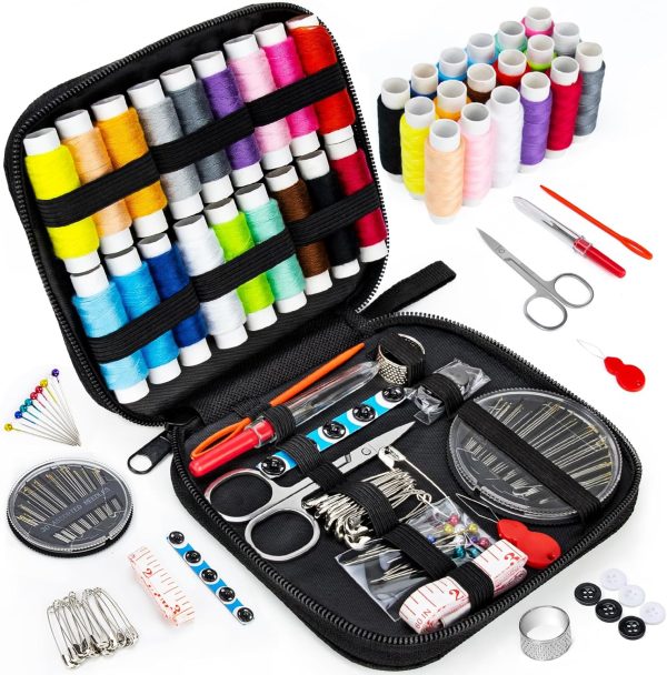OKOMER Sewing Kit, Sewing Kit for Adults, Needle and Thread Kit, Travel Sewing Supplies, Small Mini, Basic, Beginner, Contains Sewing Needles, Sewing Thread etc(M)