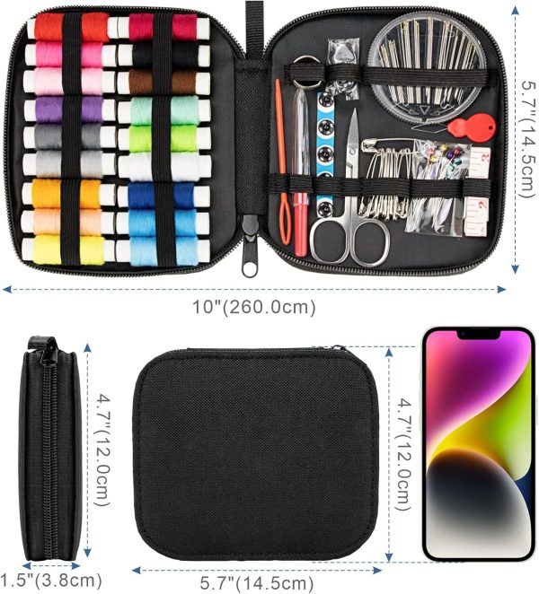 OKOMER Sewing Kit, Sewing Kit for Adults, Needle and Thread Kit, Travel Sewing Supplies, Small Mini, Basic, Beginner, Contains Sewing Needles, Sewing Thread etc(M) - Image 4