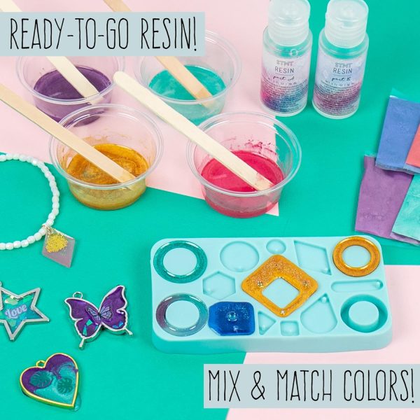 STMT D.I.Y. Resin Jewelry Studio, All-in-One Resin Jewelry Making Kit with Molds, Fun DIY Kit to Make Your Own Necklaces, Bracelets & More, Great Gift for Teen Girls 14+ - Image 4