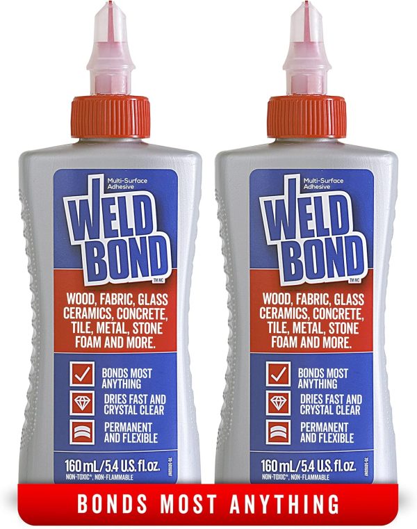 Wood Glue for Furniture Heavy Duty, Wood Glue for Woodworking, Bonds Most Anything including Glass Crafts Ceramic Tile Mosaic Stones Pottery Jewelry & More. Non-Toxic PVA 5.4 oz / 160ml