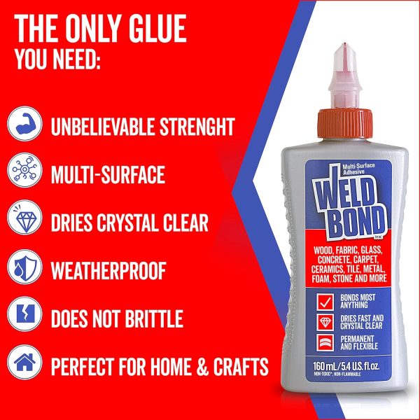 Wood Glue for Furniture Heavy Duty, Wood Glue for Woodworking, Bonds Most Anything including Glass Crafts Ceramic Tile Mosaic Stones Pottery Jewelry & More. Non-Toxic PVA 5.4 oz / 160ml - Image 3