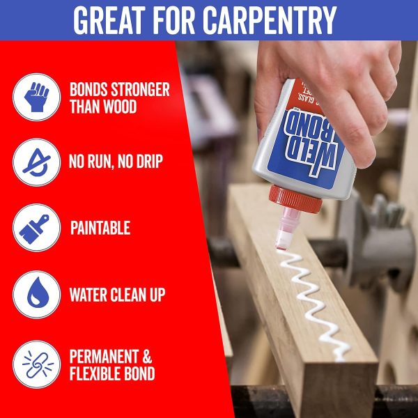 Wood Glue for Furniture Heavy Duty, Wood Glue for Woodworking, Bonds Most Anything including Glass Crafts Ceramic Tile Mosaic Stones Pottery Jewelry & More. Non-Toxic PVA 5.4 oz / 160ml - Image 4