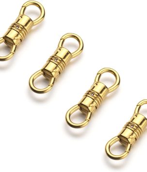 Zpsolution Double Open Swivel Pendant Clasp Connectors Bails for Necklace, Removable Pendant Findings 4PCS Gold
