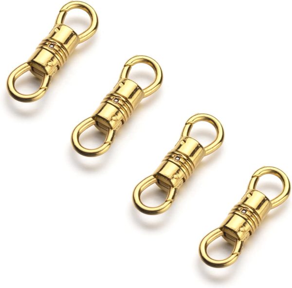 Zpsolution Double Open Swivel Pendant Clasp Connectors Bails for Necklace, Removable Pendant Findings 4PCS Gold