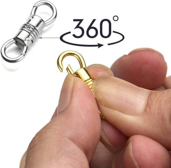 Zpsolution Double Open Swivel Pendant Clasp Connectors Bails for Necklace, Removable Pendant Findings 4PCS Gold - Image 2